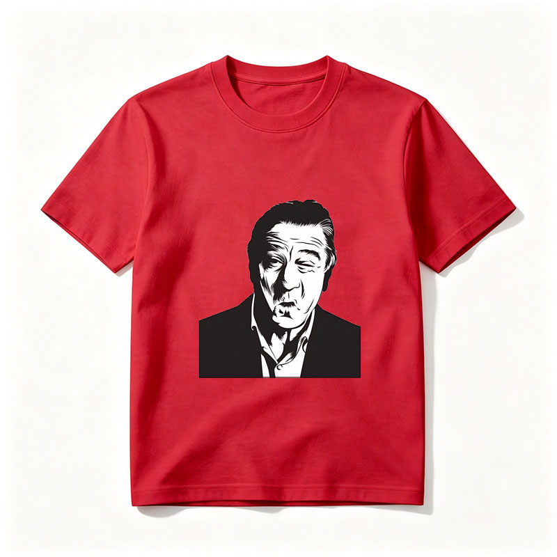 Robert De Niro in a stylized black and white portrait - Tee
