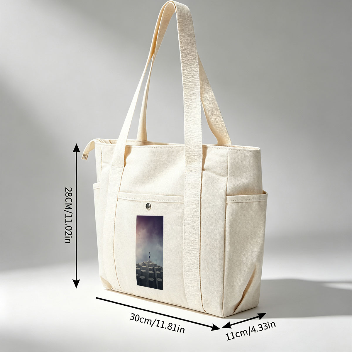 Imagine Dragons Standing on Stone Pillars Under Dramatic Sky - Multi-pocket bags
