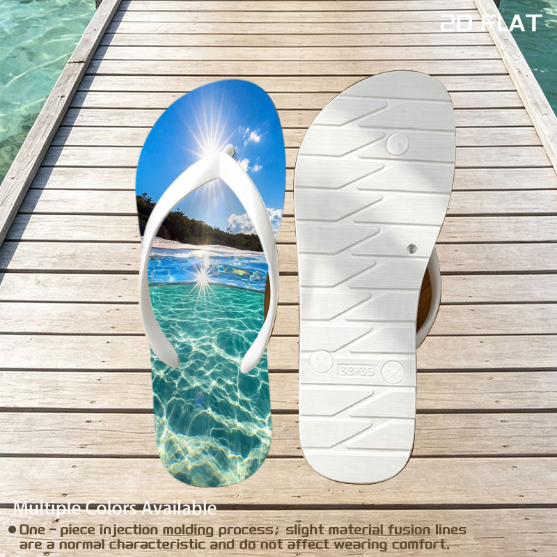 Sunshine Sparkles on Crystal Clear Waters -  flip-flops