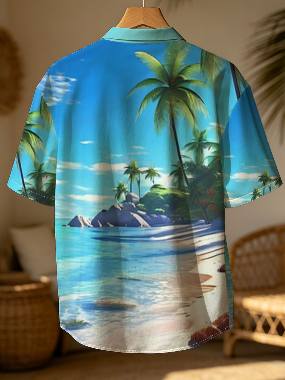 Tropical Beach with Palm Trees and Crystal Clear Water -  Shirt