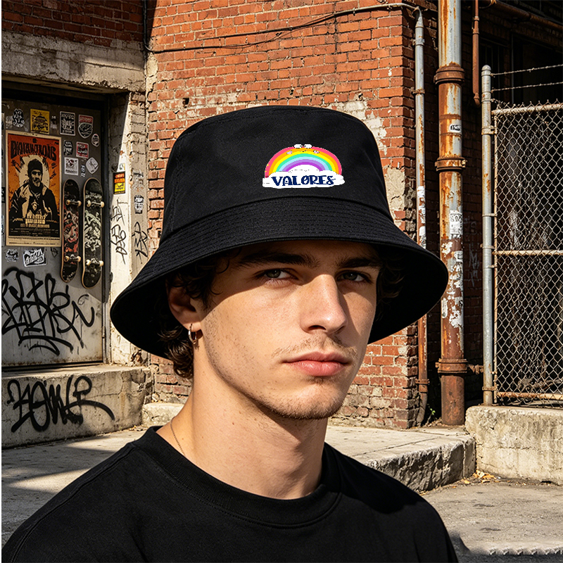 Unisex Classic Bucket Hat with Rainbow Smile and 