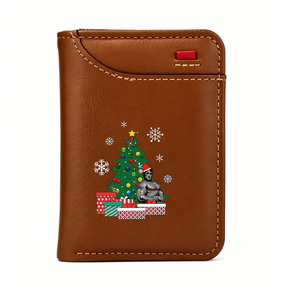 Hulk in Santa Hat by Christmas Tree with Gifts - Vertical Style Wallet
