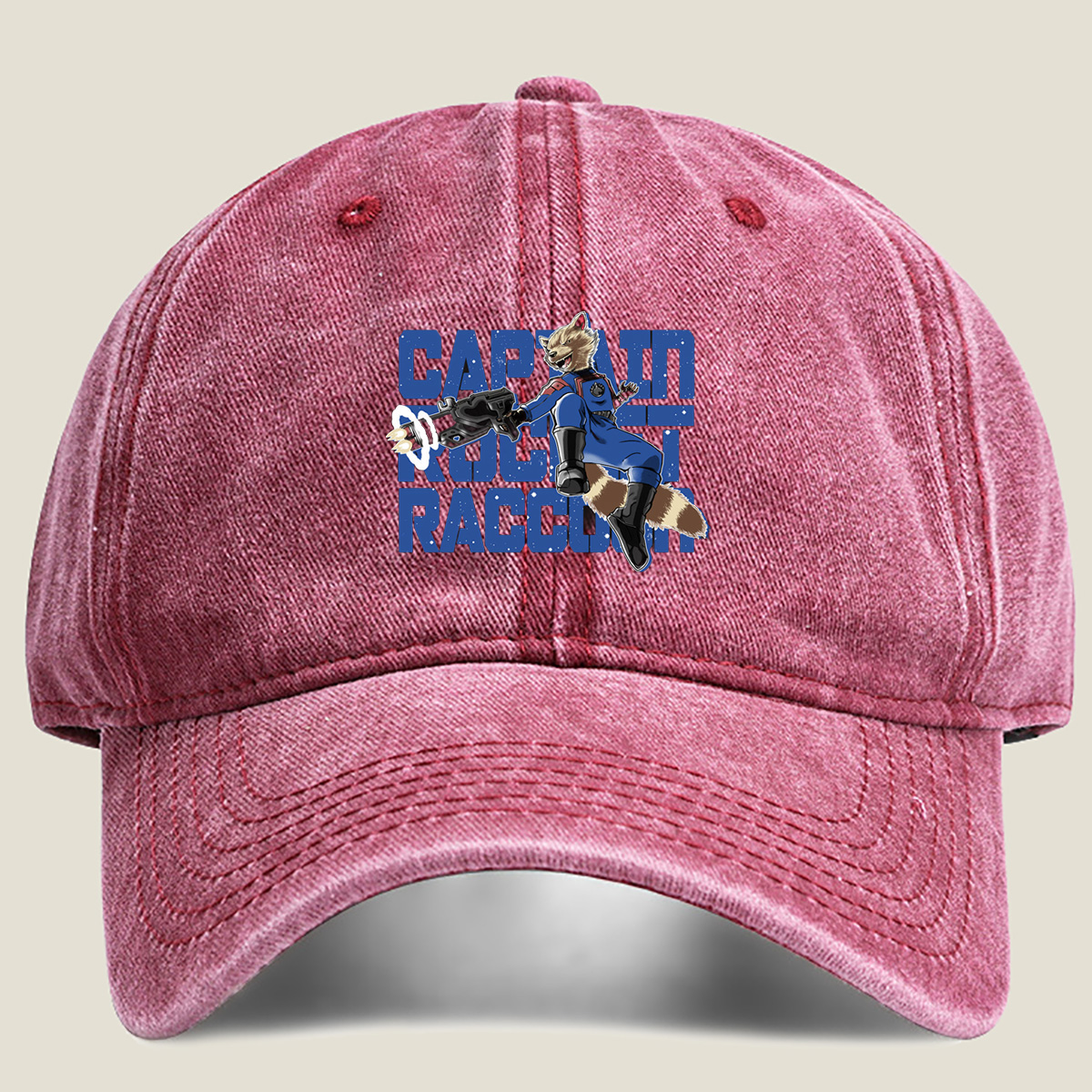 Captain Rocket Raccoon - Washed Denim - Baseball Cap