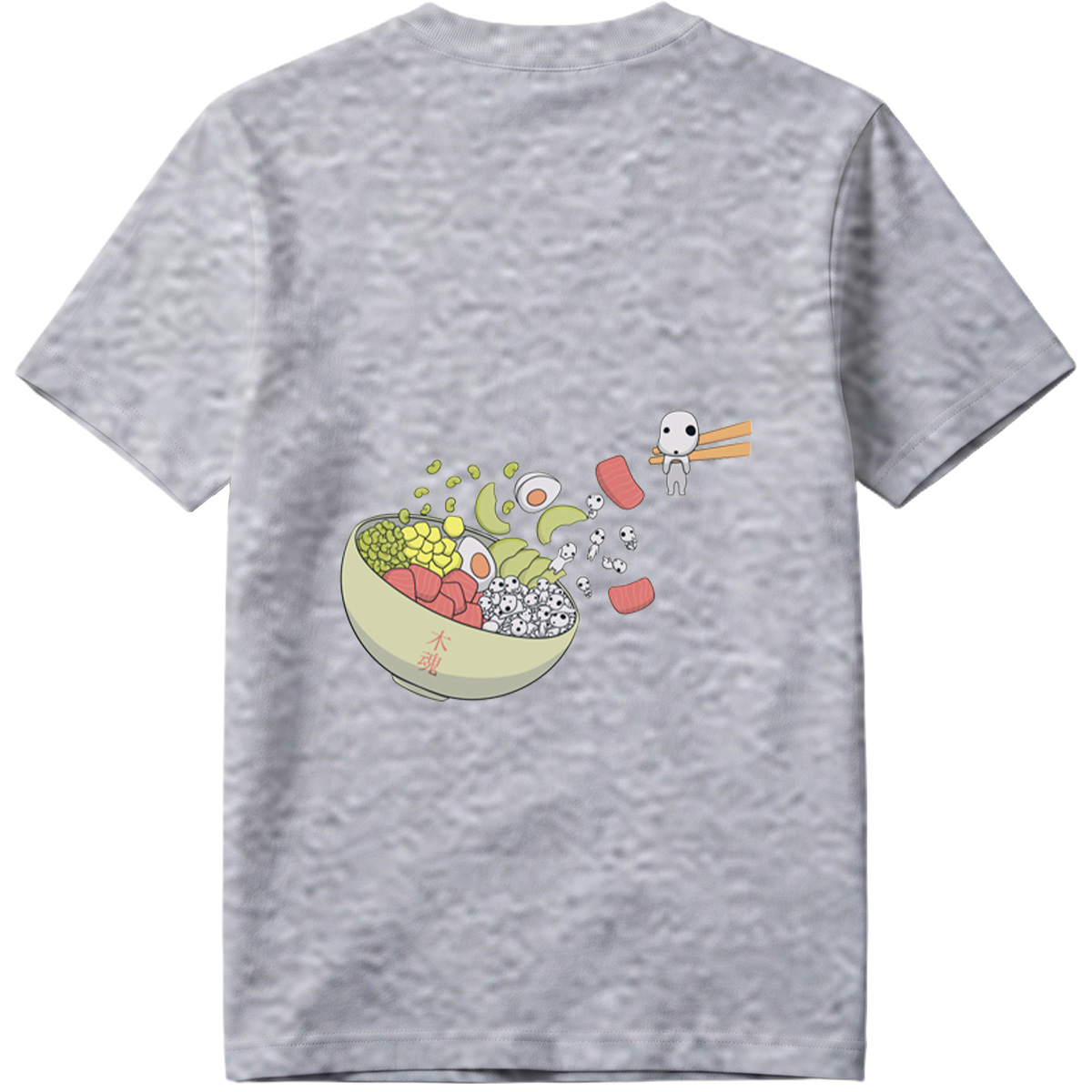 Kawaii Food Bowl with Kodama Characters - Tee