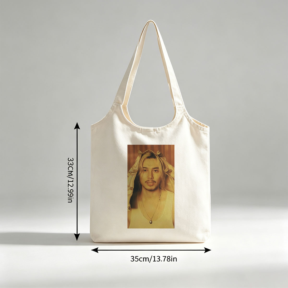 BTS Jungkook in a Dramatic Portrait with Golden Hair and Elegant Jewelry - Canvas shoulder bags/