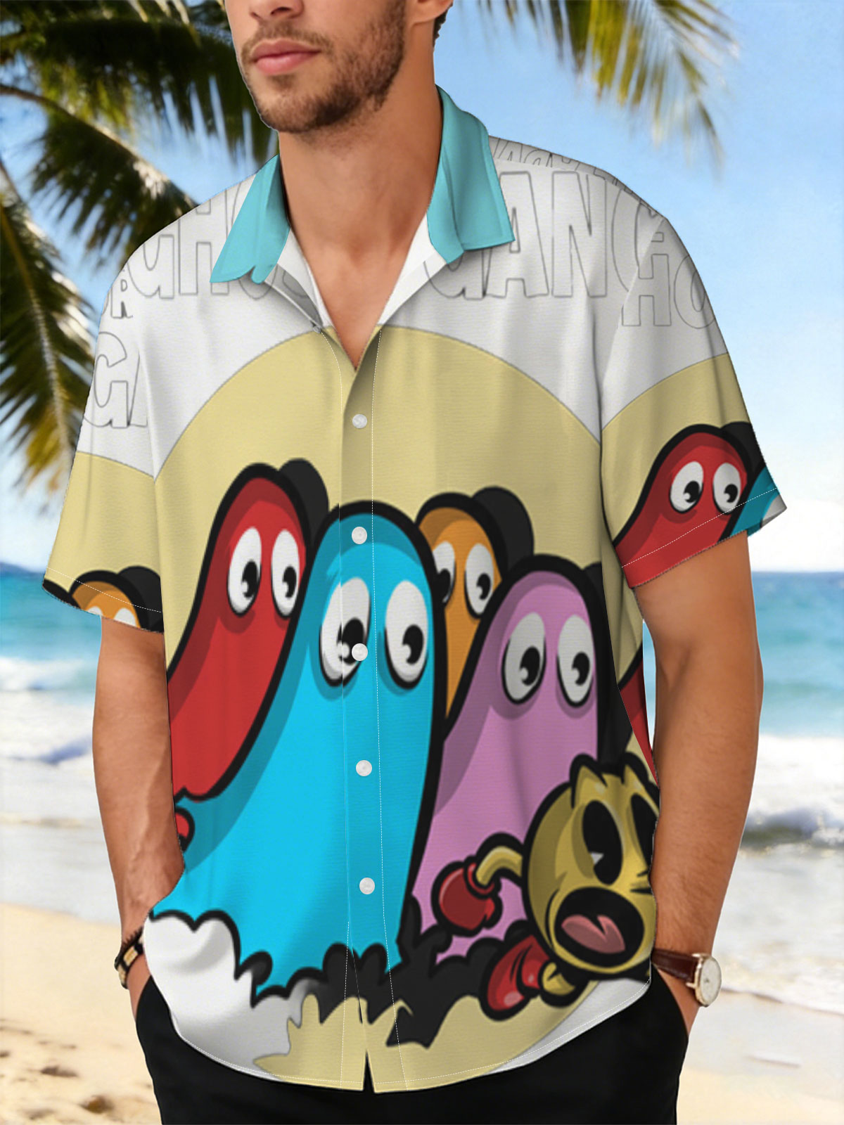 The Adventures of Ghost Gang: Pac-Man and Colorful Ghosts in Action -  Shirt