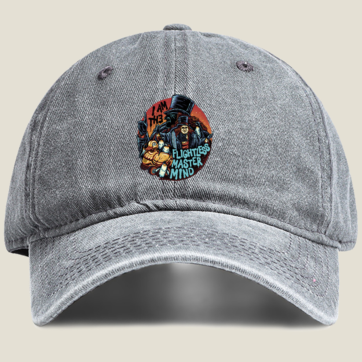 The Mad Hatter and Flightless Mastermind - Washed Denim - Baseball Cap