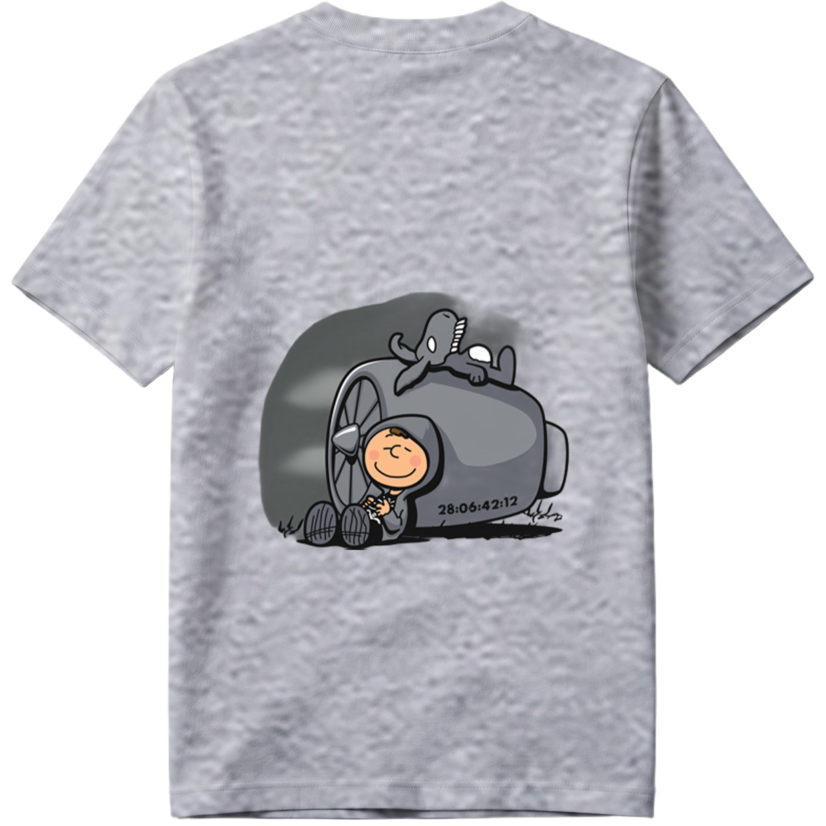 Cute Cartoon Boy with Time Machine and Octopus - Tee