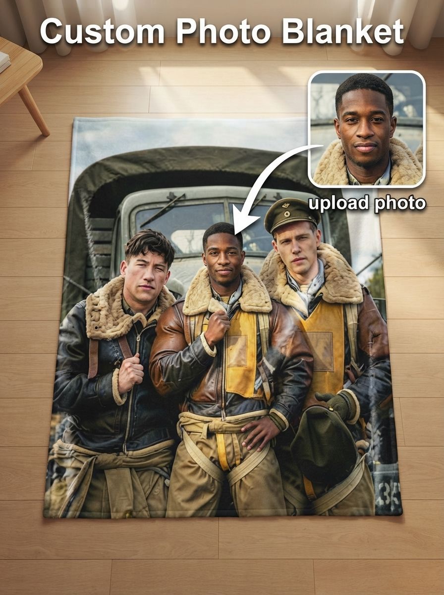 Custom Photo Flannel Blanket Personalized Portrait Throw Ultra Soft Anti-Pilling Cozy Fleece Blanket for Bed Couch