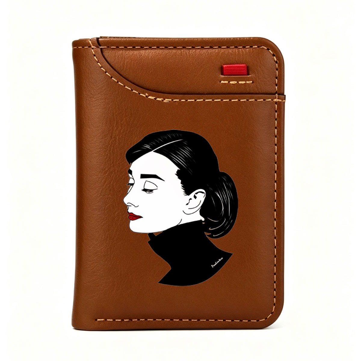 Audrey Hepburn Profile Portrait - Vertical Style Wallet