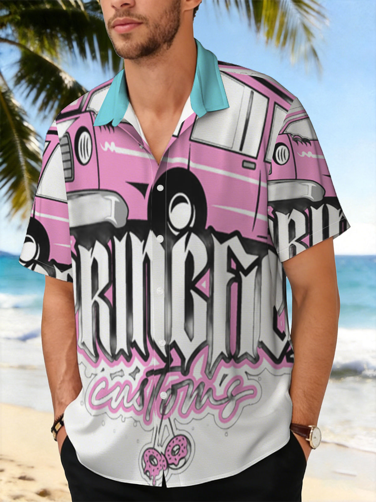 Springfield Customs Pink Car Logo -  Shirt