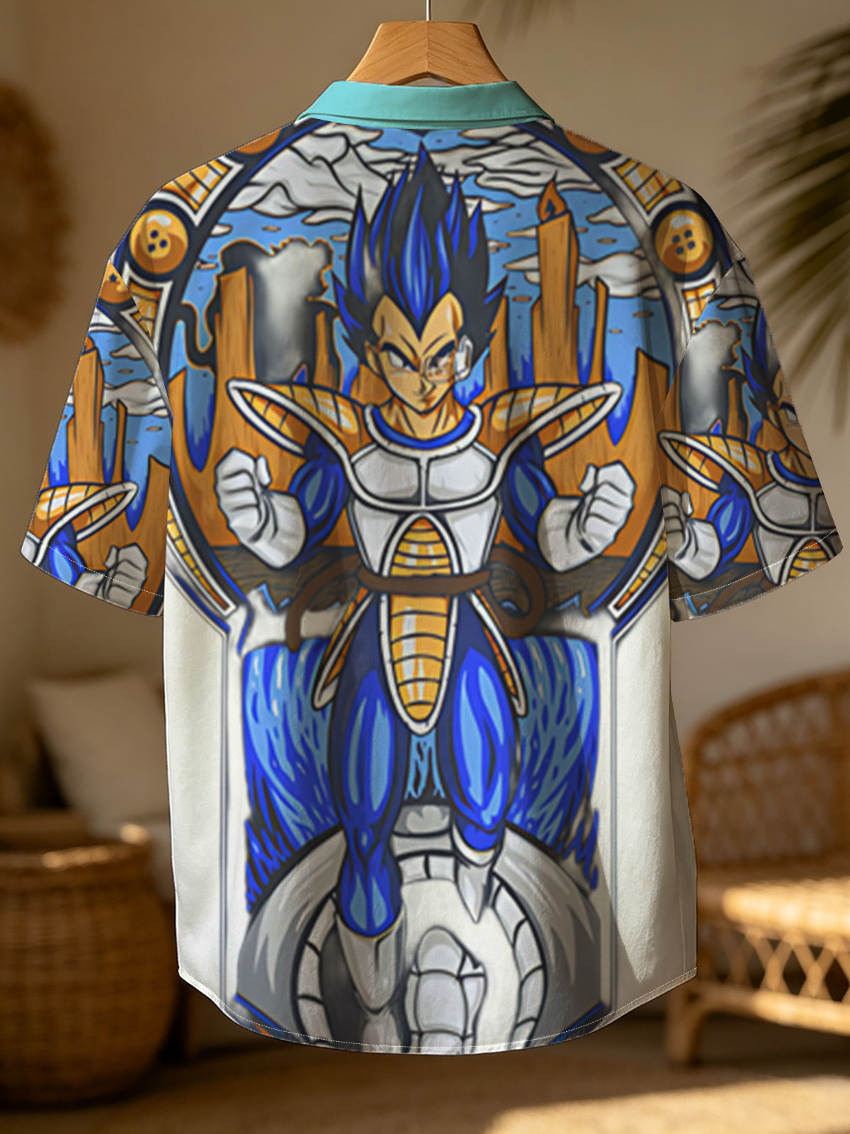 Vegeta in Super Saiyan Blue Form, Dragon Ball Z Character, Stained Glass Art Style -  Shirt