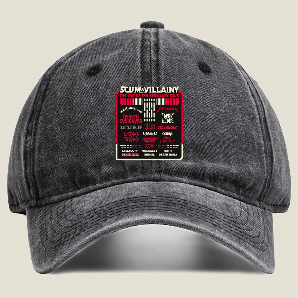 Scum & Villainy: The End of the Rebellion Tour – Star Wars Inspired Band Lineup - Washed Denim - Baseball Cap