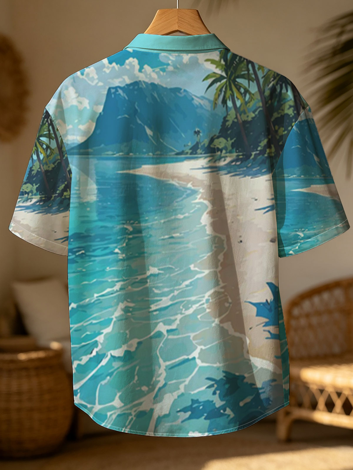 Tropical Beach with Crystal Clear Water and Palm Trees -  Shirt