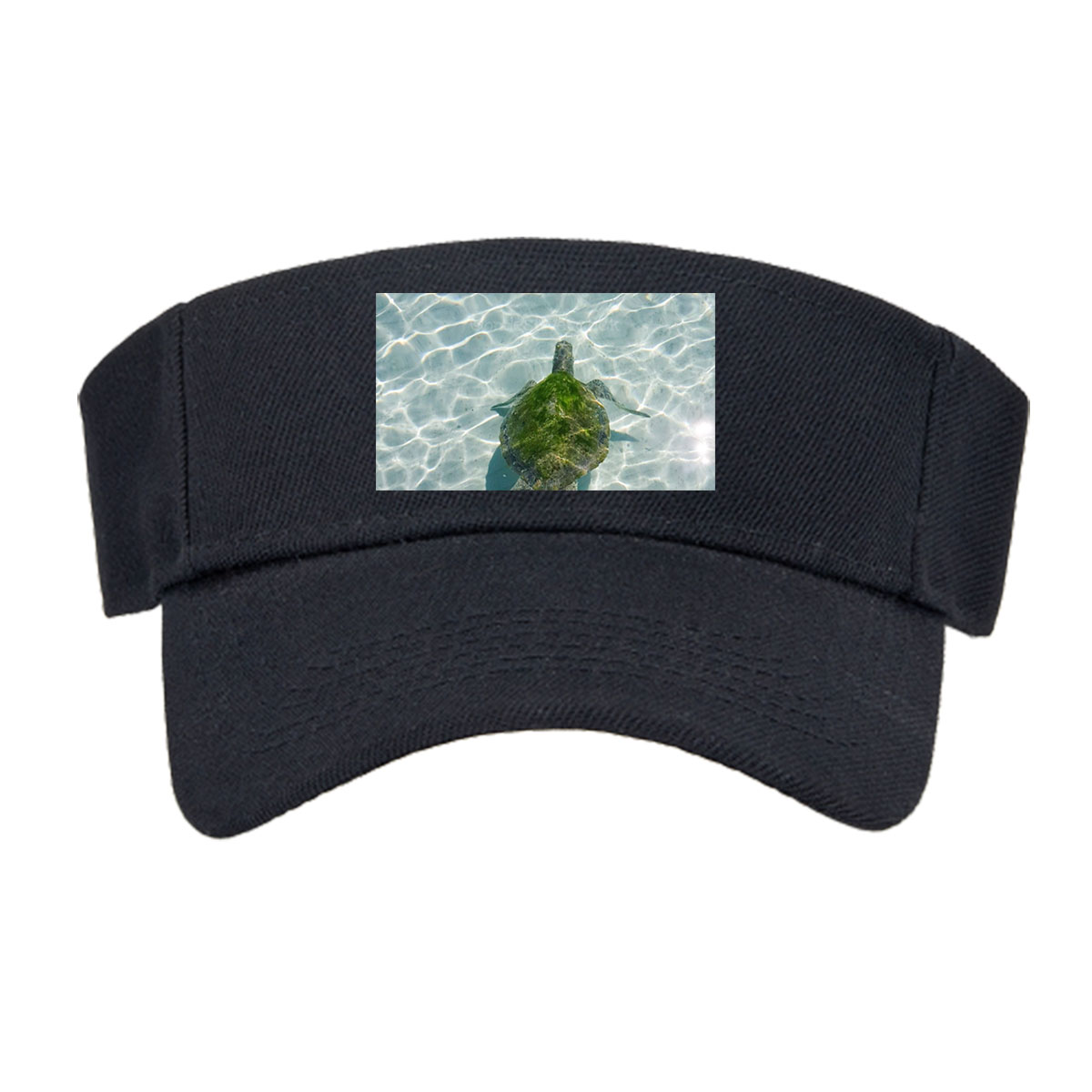 Sea turtle swimming in clear shallow water -  Visor cap