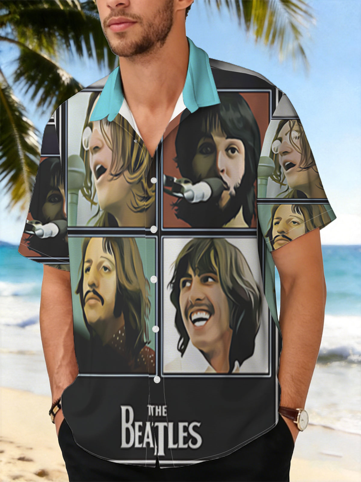 The Beatles - Let It Be Album Cover Featuring John Lennon, Paul McCartney, George Harrison, and Ringo Starr -  Shirt