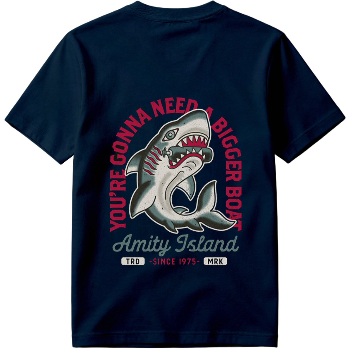 Jaws - Amity Island Shark Design - Tee
