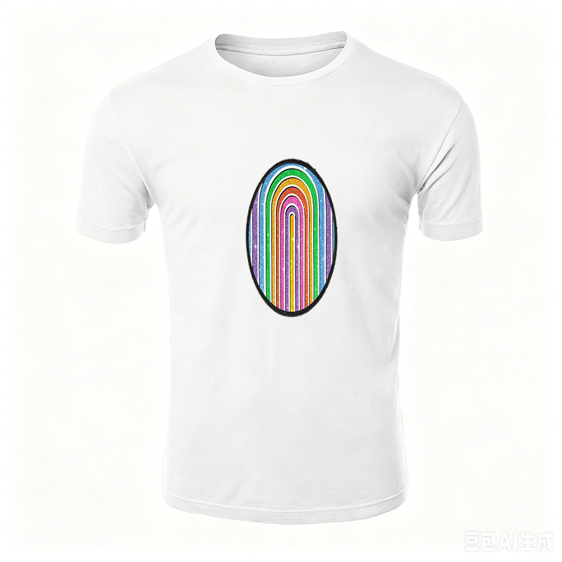 Unisex Classic T-Shirt Rainbow Glitter Patch Design Unisex Classic T-Shirt for Casual Wear, Festival, Pride Events, Youth & Adults