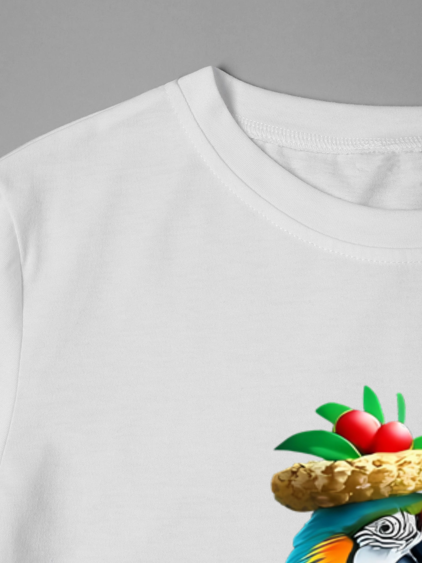Men's Printed T-Shirt Featuring Colorful Parrots with Cocktail and 