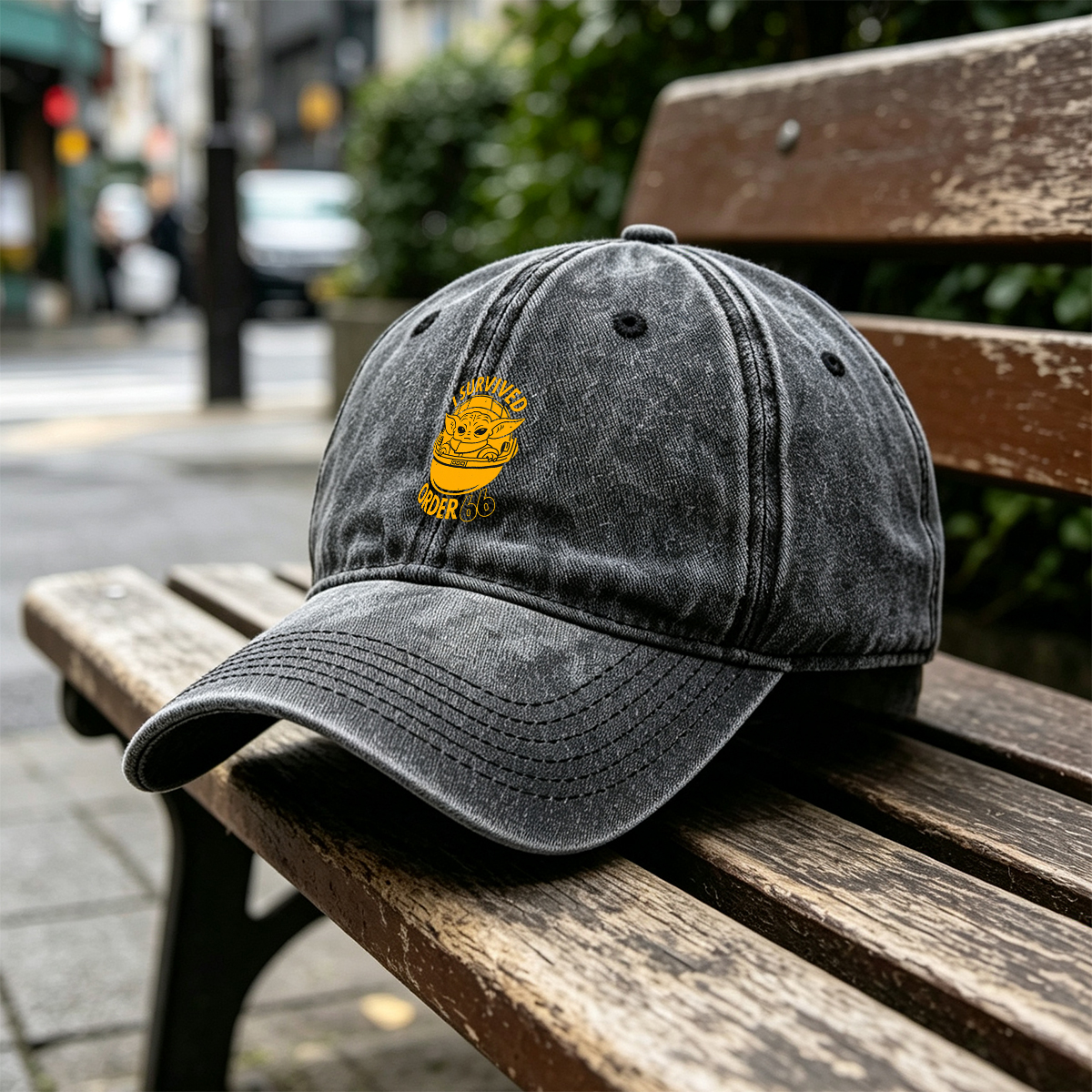I Survived Order 66 - Baby Yoda - Washed Denim - Baseball Cap