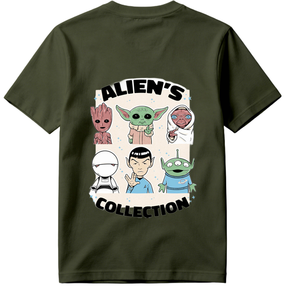 Alien's Collection: Groot, Yoda, Jabba, White Walker, Spock, and Alien - Tee