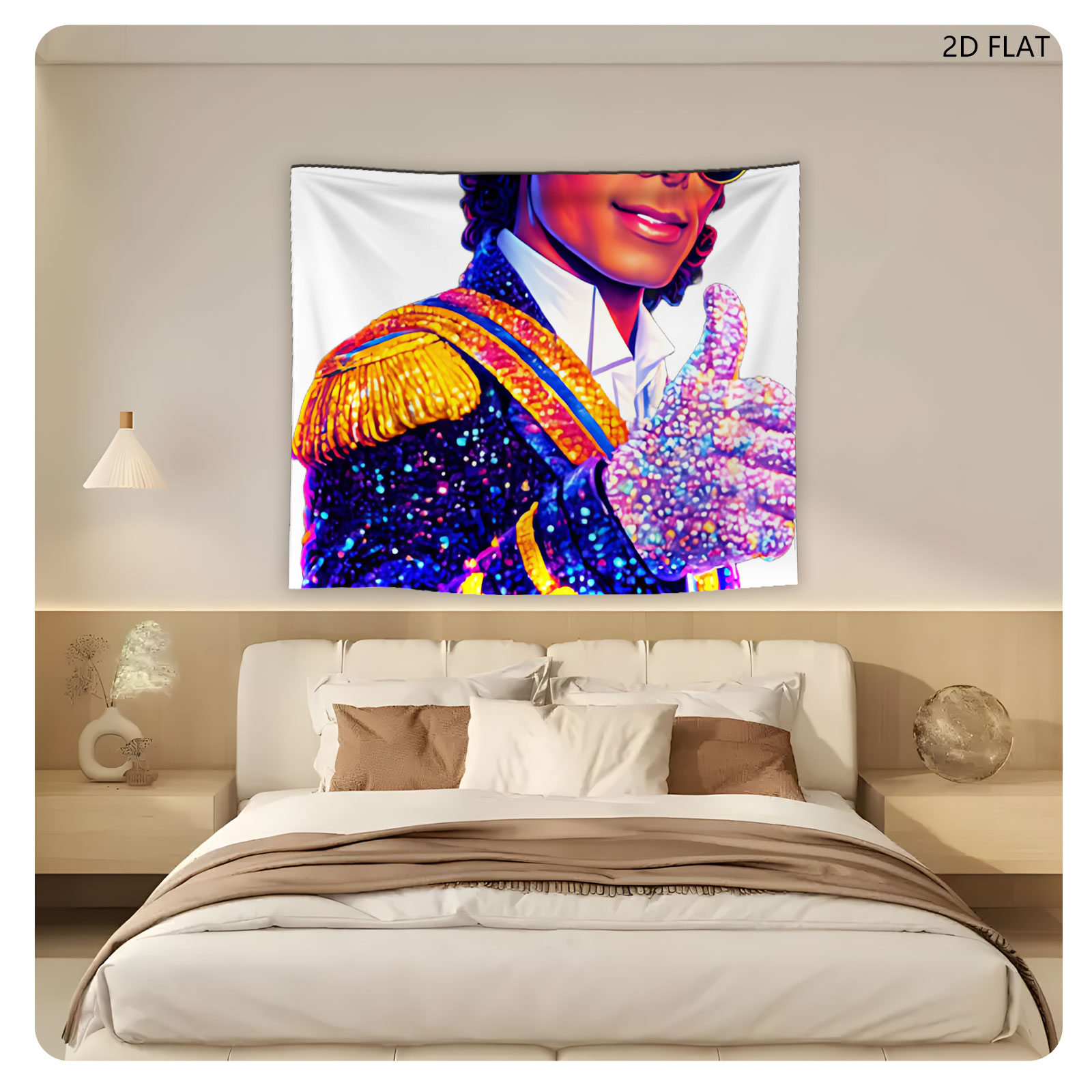 Michael Jackson in Iconic Military Jacket and Sunglasses, Giving a Thumb-Up Gesture - Tapestry