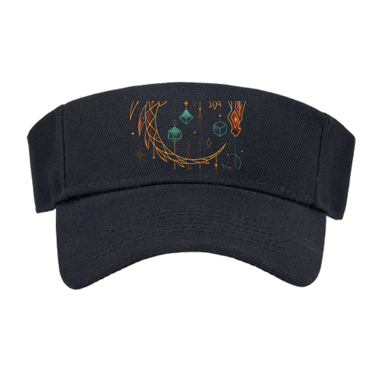 Dragon and Geometric Orbs: Mystical Design -  Visor cap