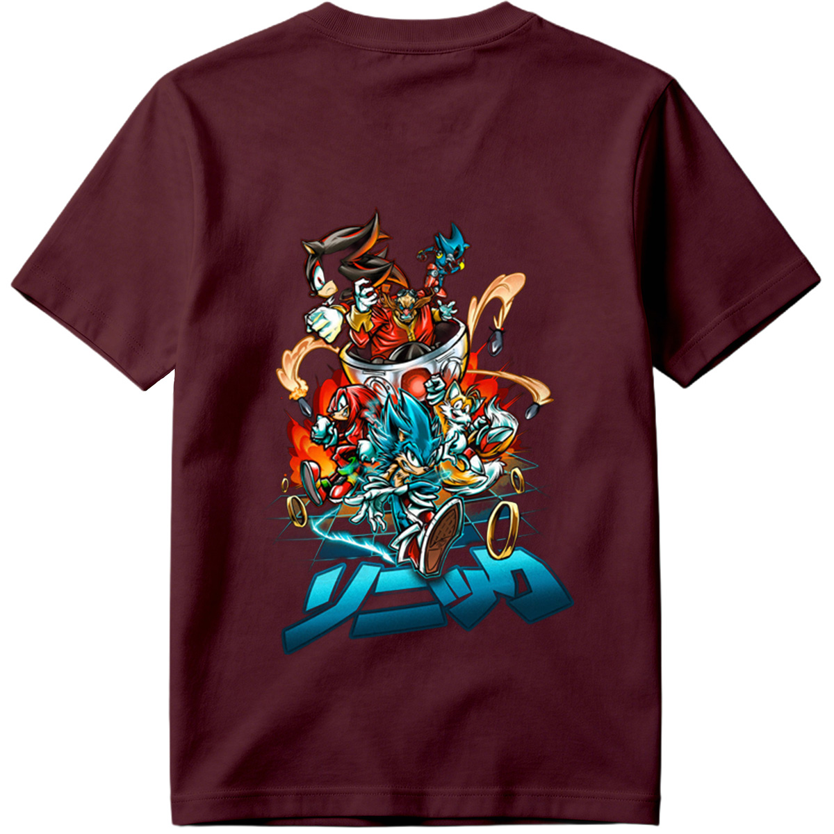 Sonic the Hedgehog: Sonic, Shadow, Knuckles, Tails, and Silver in Action - Tee