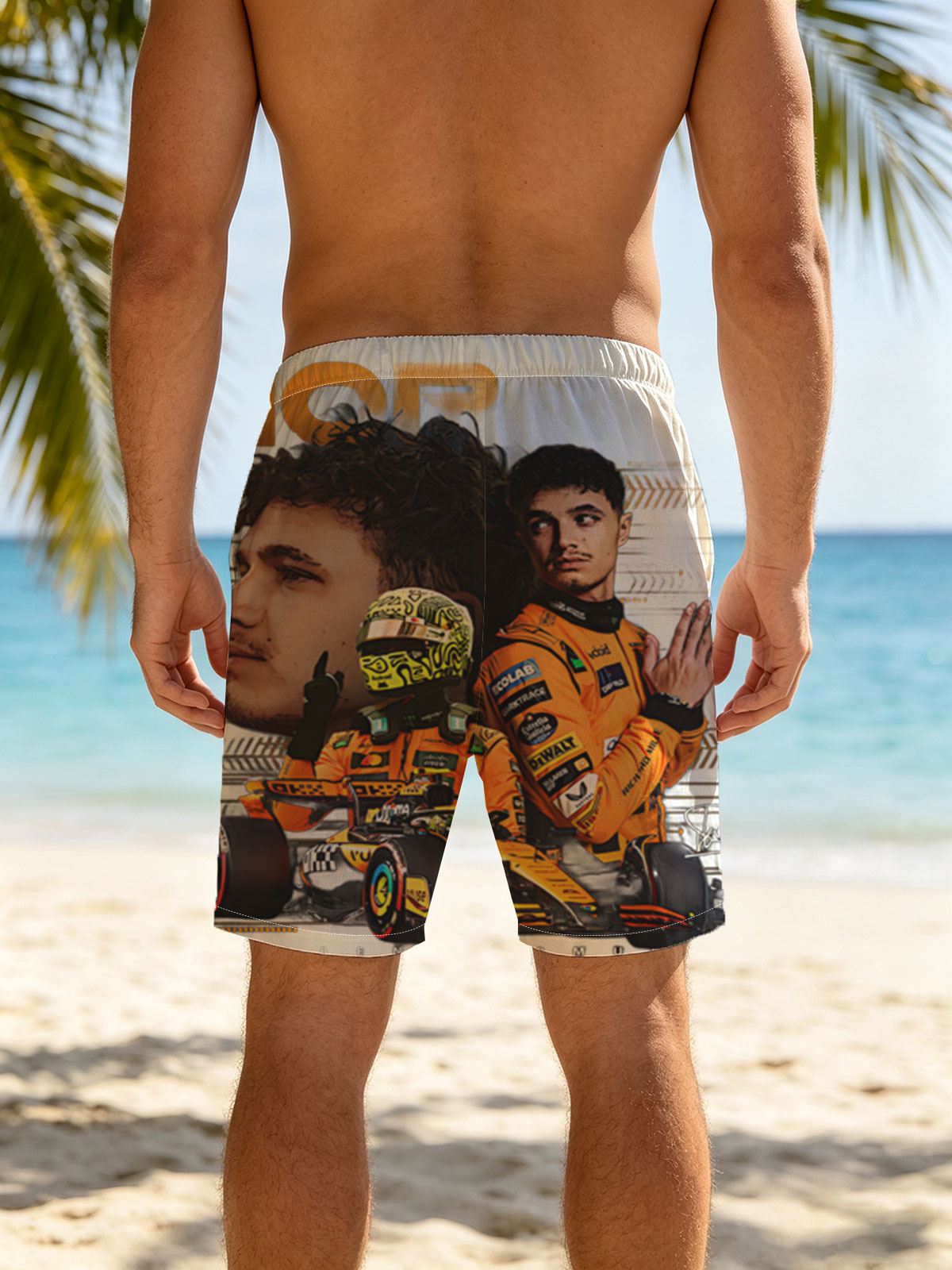 Lando Norris McLaren Formula 1 Racing Driver -  Beach shorts