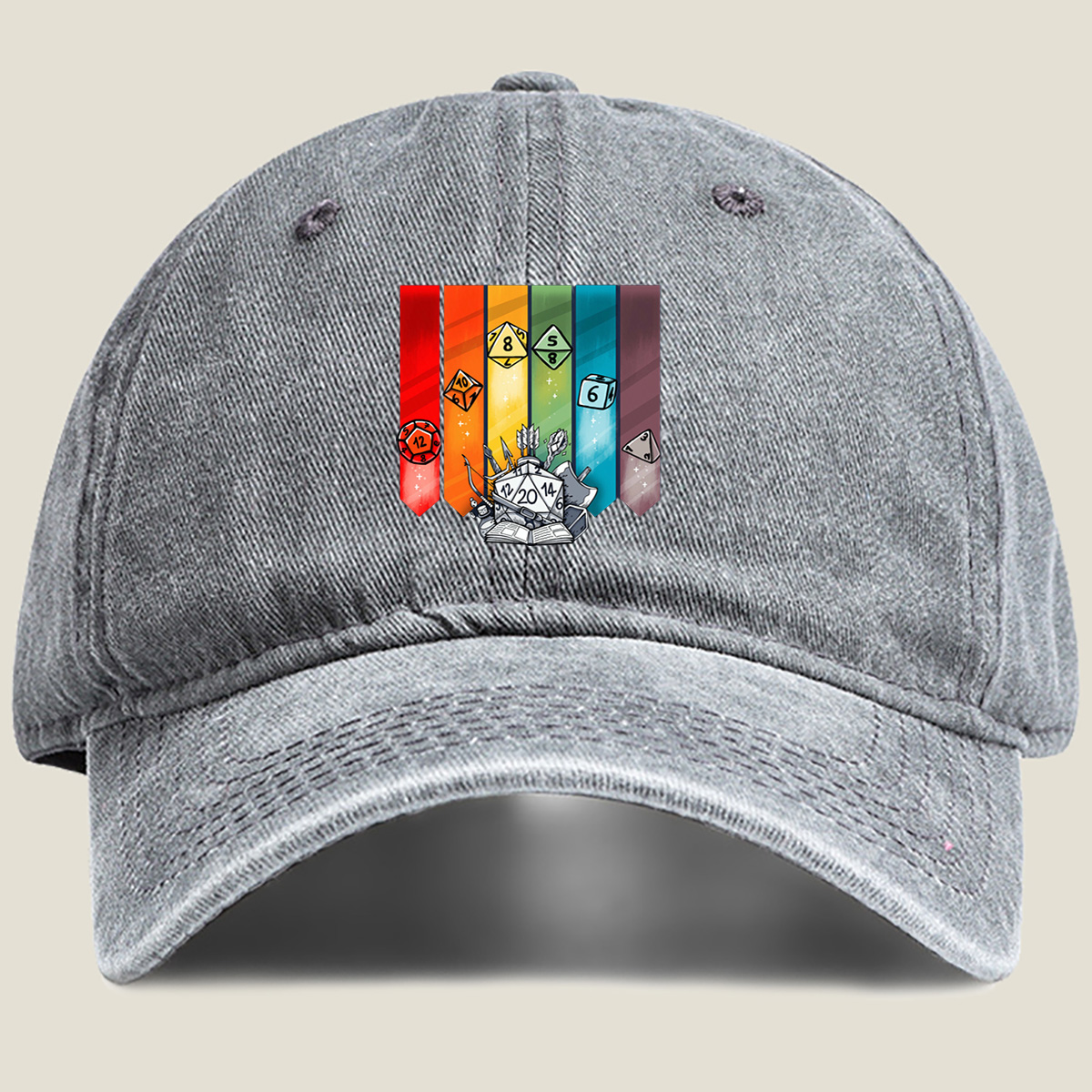 D&D Dice & Gear Collection - Washed Denim - Baseball Cap