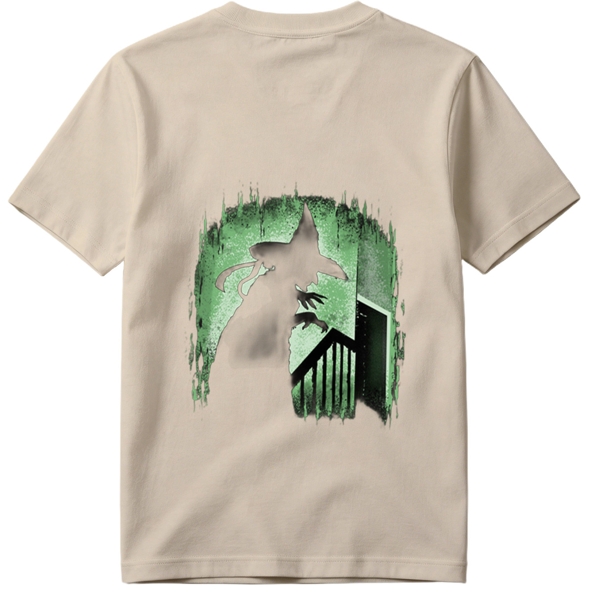 Witch Silhouette in Green Glow - Tee