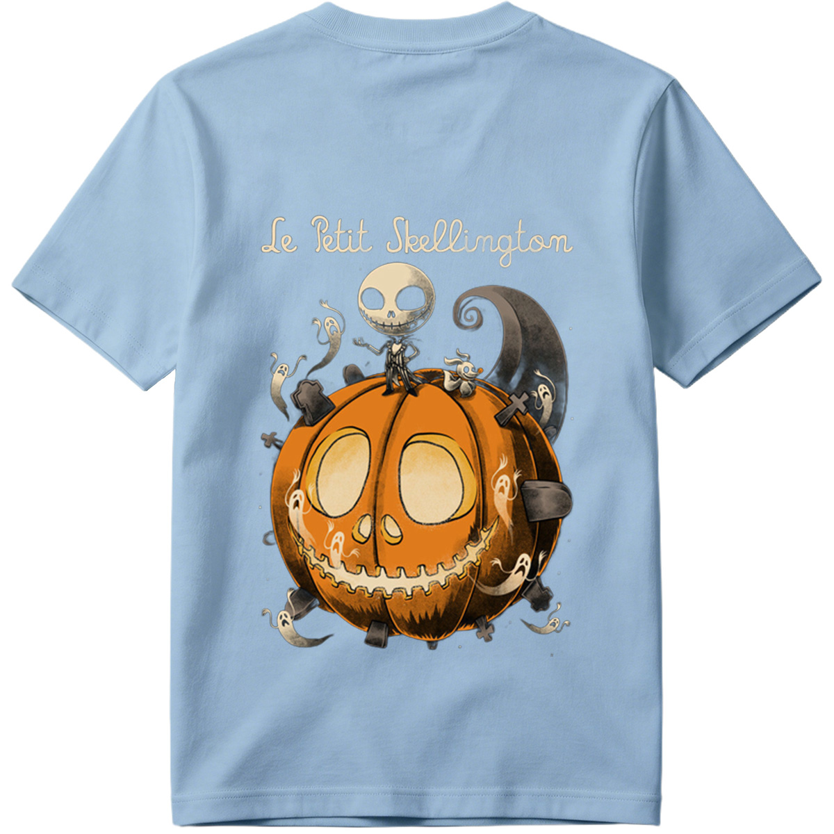 Le Petit Skellington: Jack Skellington and Zero on a Giant Pumpkin - Tee