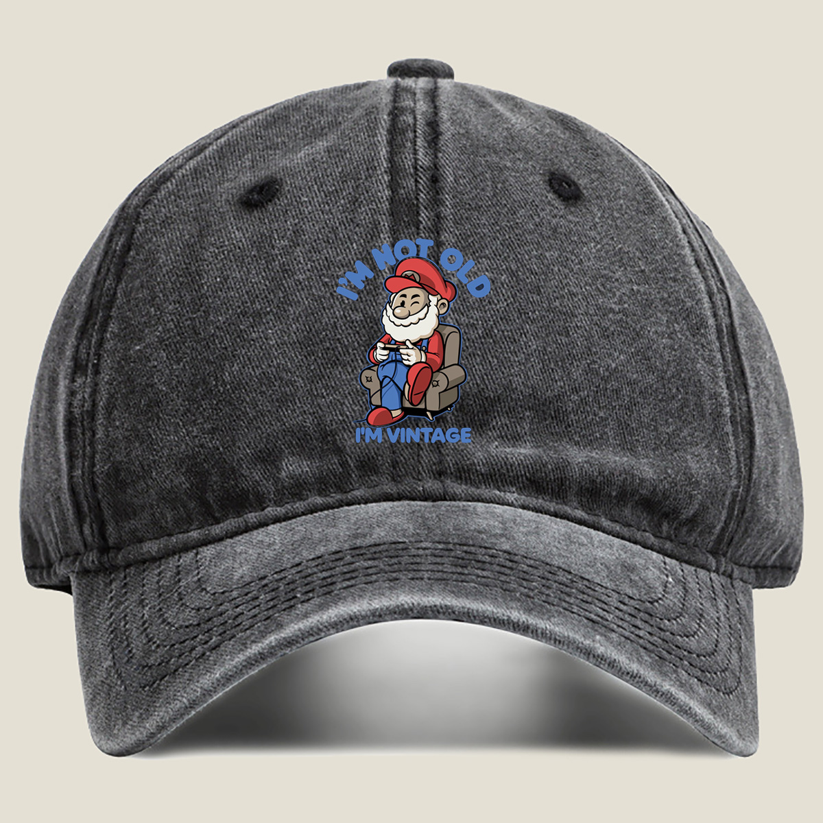 Mario: I'm Not Old, I'm Vintage - Washed Denim - Baseball Cap