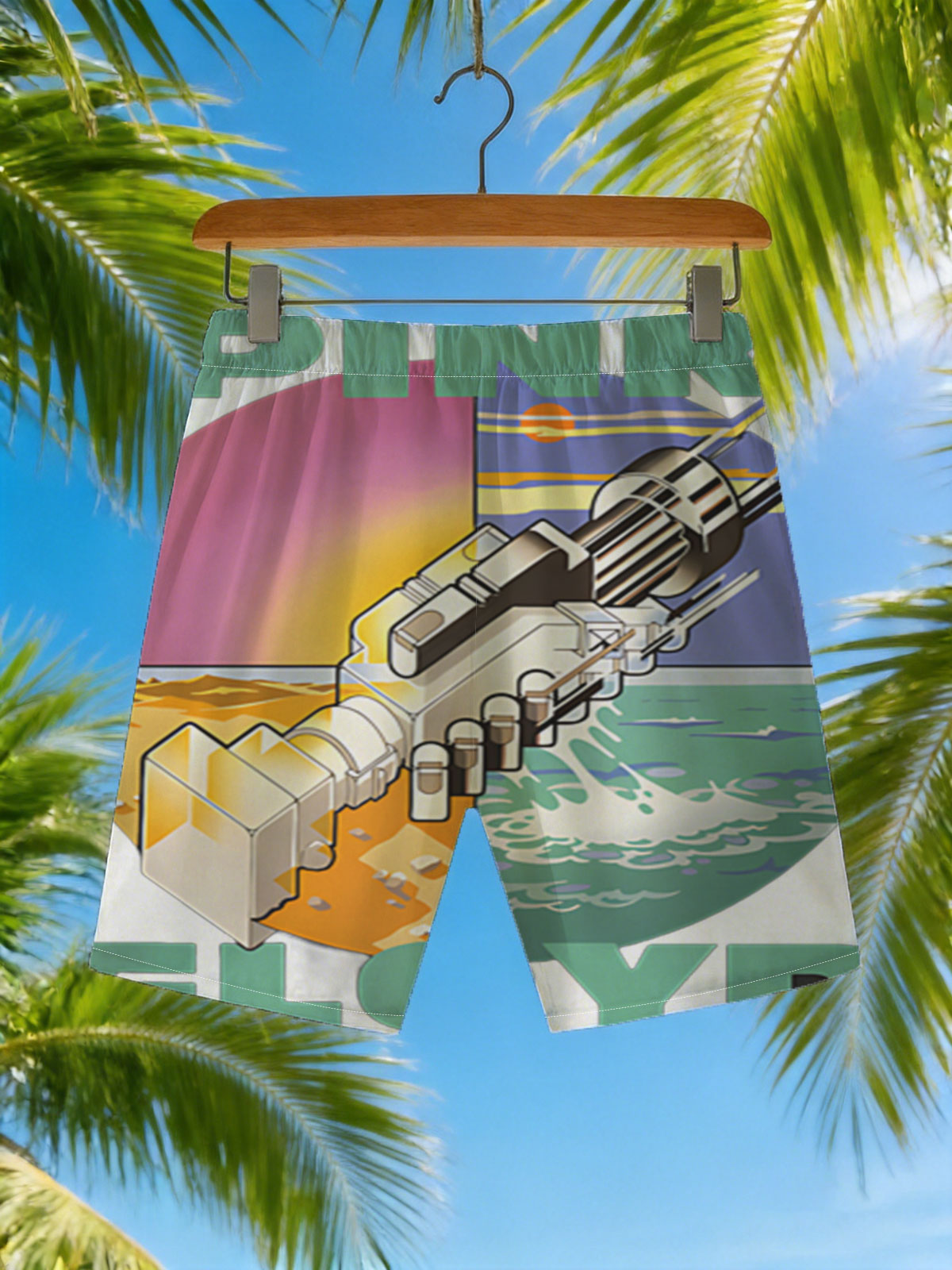 Pink Floyd - Space Odyssey Concept Art -  Beach shorts