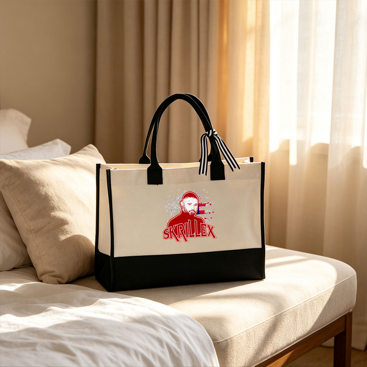 Skrillex: Electronic Music Producer and DJ - Canvas patchwork gift tote bag