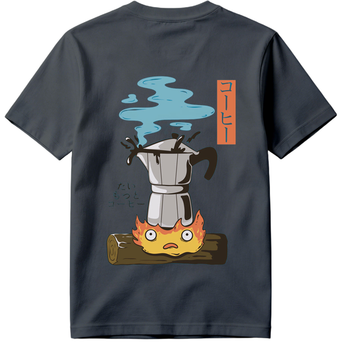 Coffee Pot and Flame Character - Tee