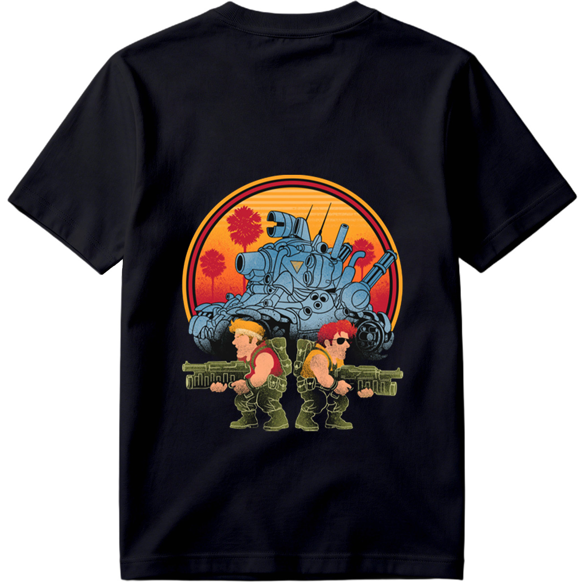 Double Dragon: Billy and Jimmy with Tank in Sunset - Tee