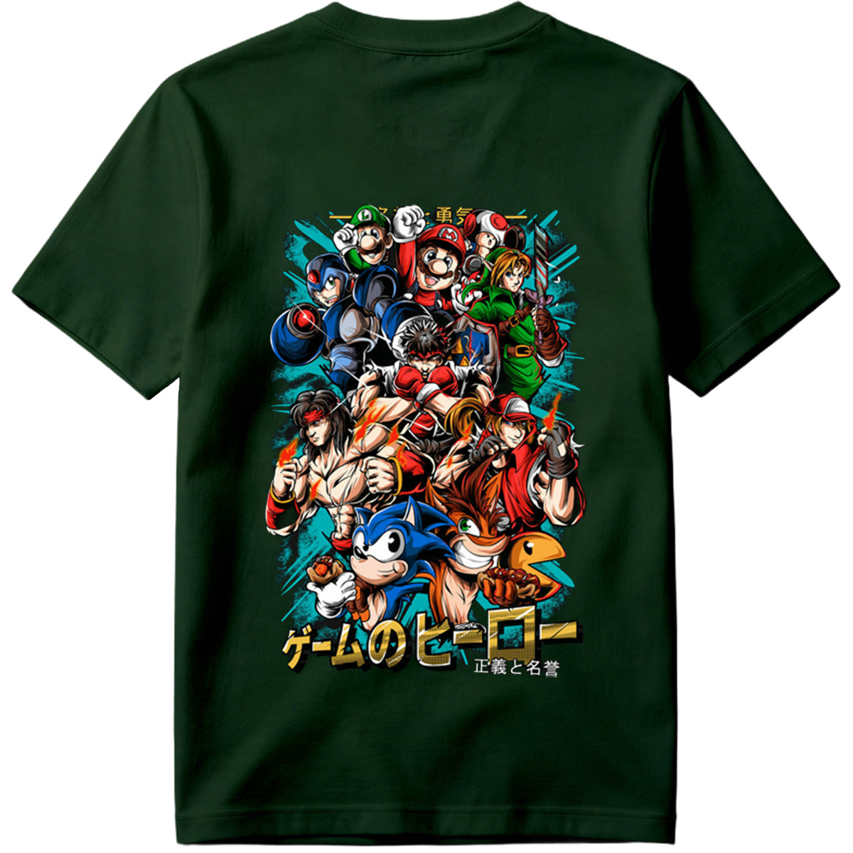 Game Heroes: Mario, Sonic, Link, Ryu, and More - Tee