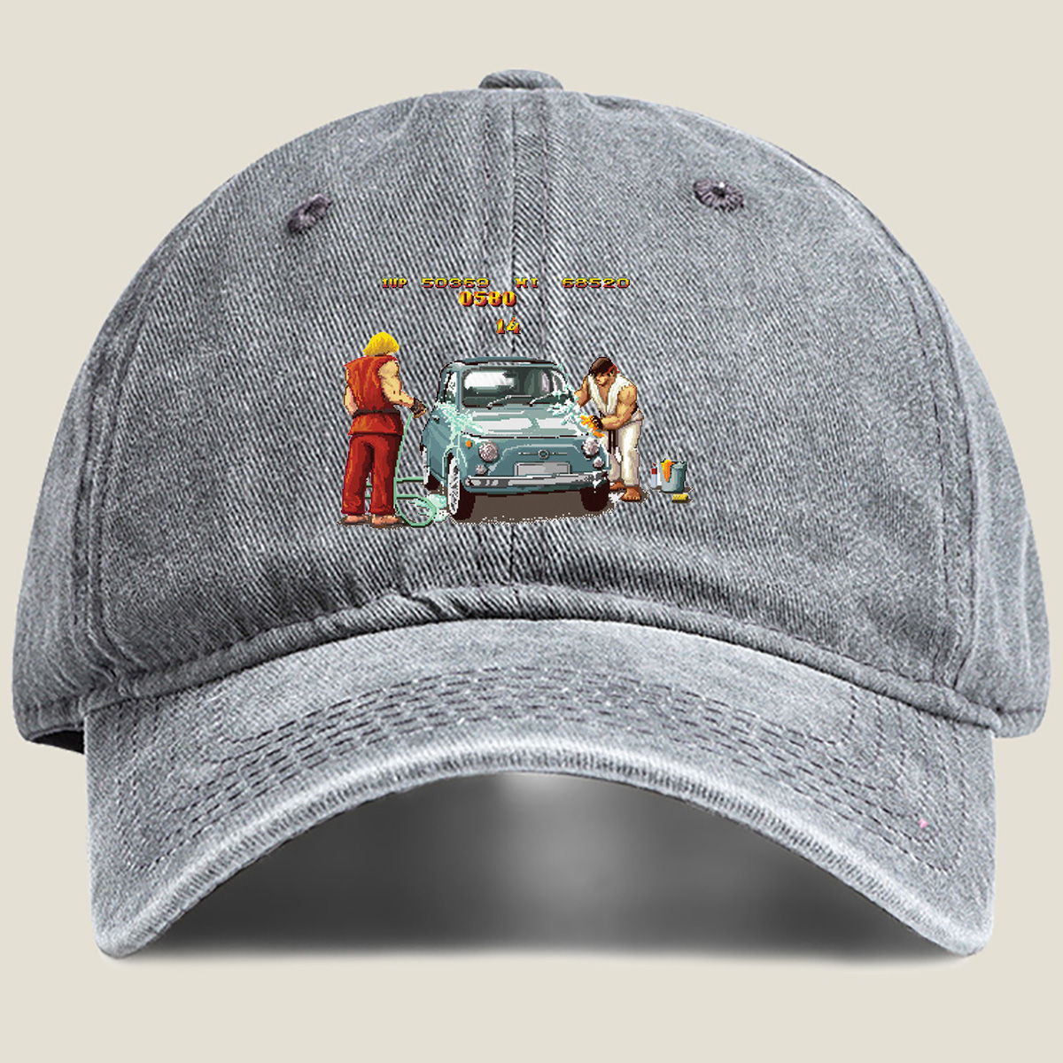 Street Fighter: Ryu and Ken Wash Car - Washed Denim - Baseball Cap