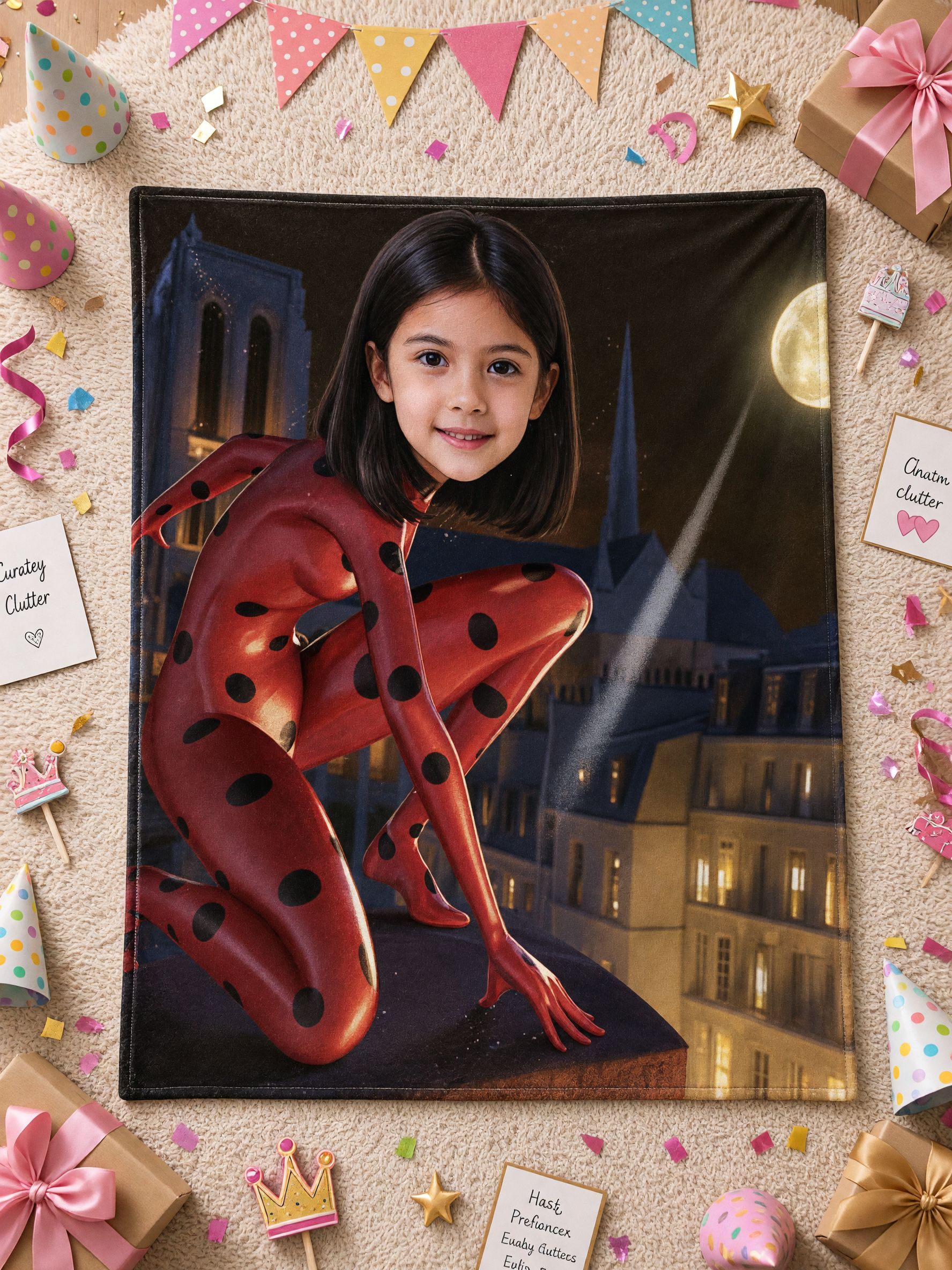 Personalized Superhero Face Photo Blanket Soft Flannel Fleece Throw for Bed and Couch Ideal Custom Gift