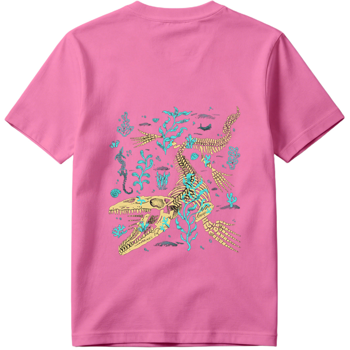 Mosasaurus Skeleton in Ocean Depths - Tee