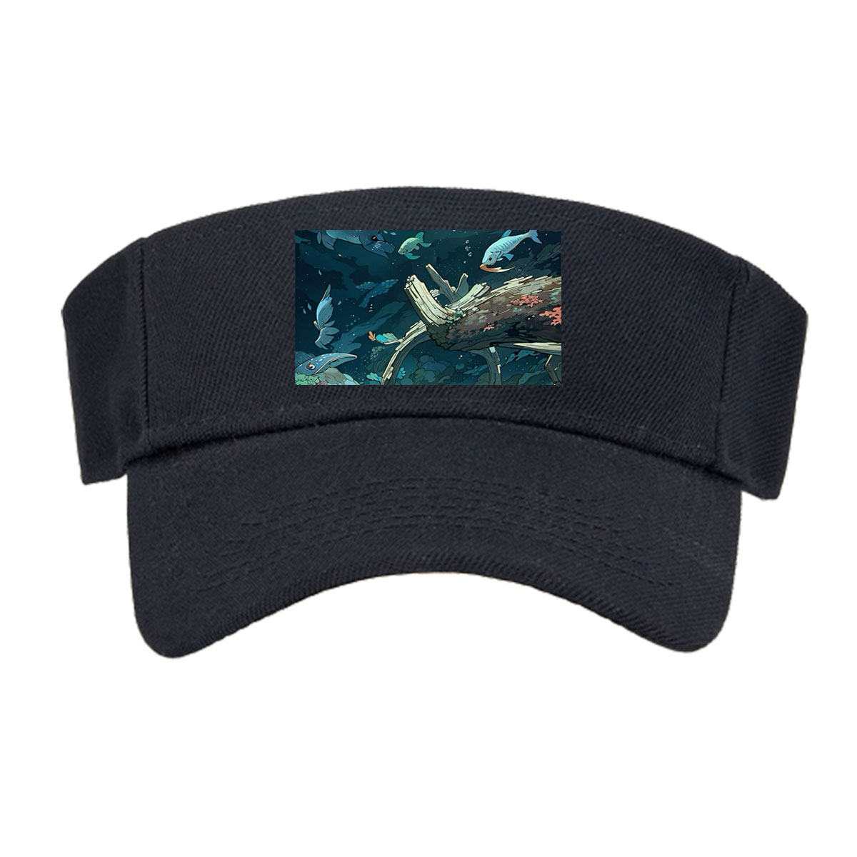 Underwater Scene with Fish and Sunken Log -  Visor cap
