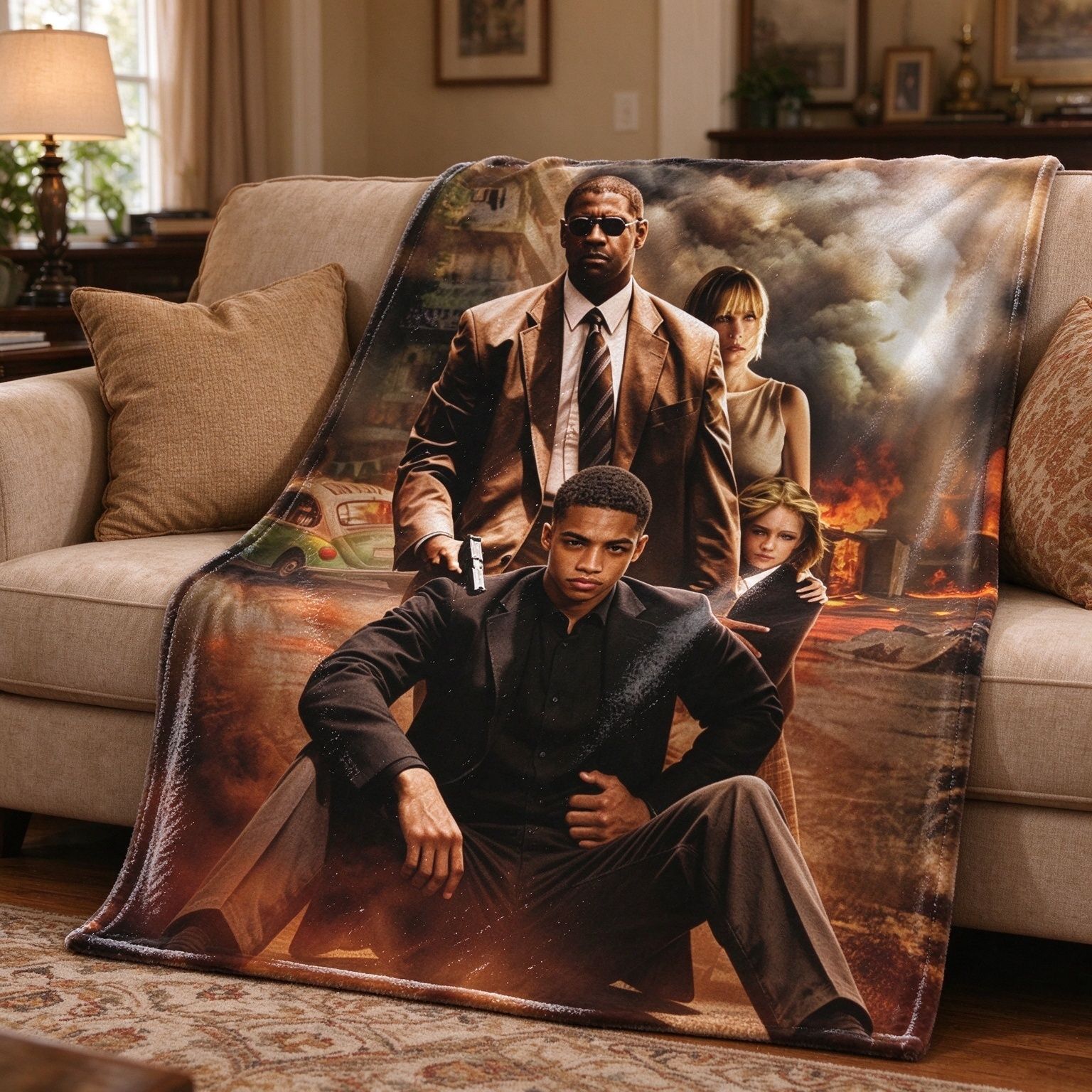 Custom Photo Face Flannel Throw Blanket Ultra Soft Anti Pilling Fleece Movie Poster Wrap Cozy Personalized Keepsake Gift
