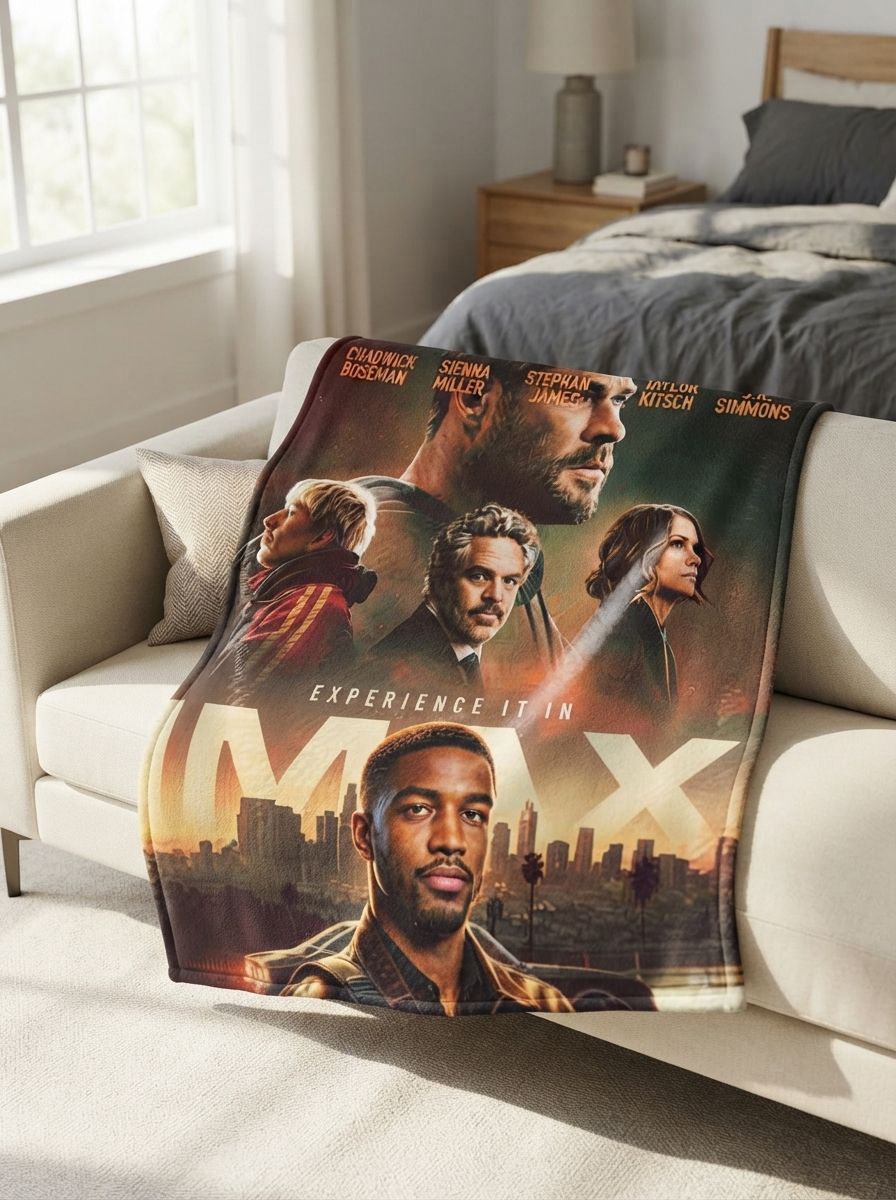 Custom Photo Flannel Fleece Blanket Personalized Movie Poster Portrait Design Ultra Soft Anti Pilling Throw for Sofa