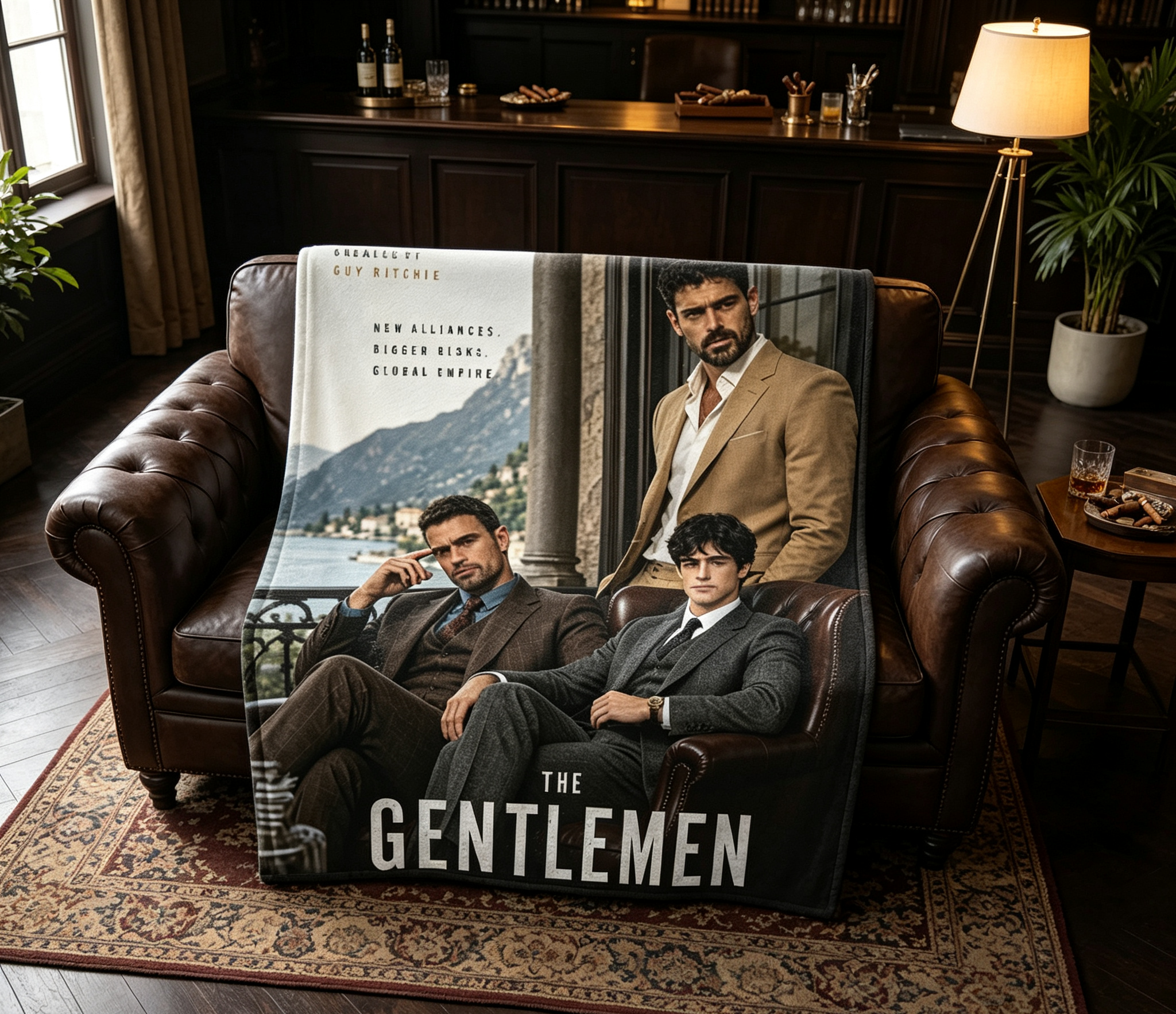 Custom Face Blanket The Gentlemen Season 2 Flannel Blanket for Couch, Bed, or Travel Perfect Gift for Fans of Netflix Series and Guy Ritchie Drama