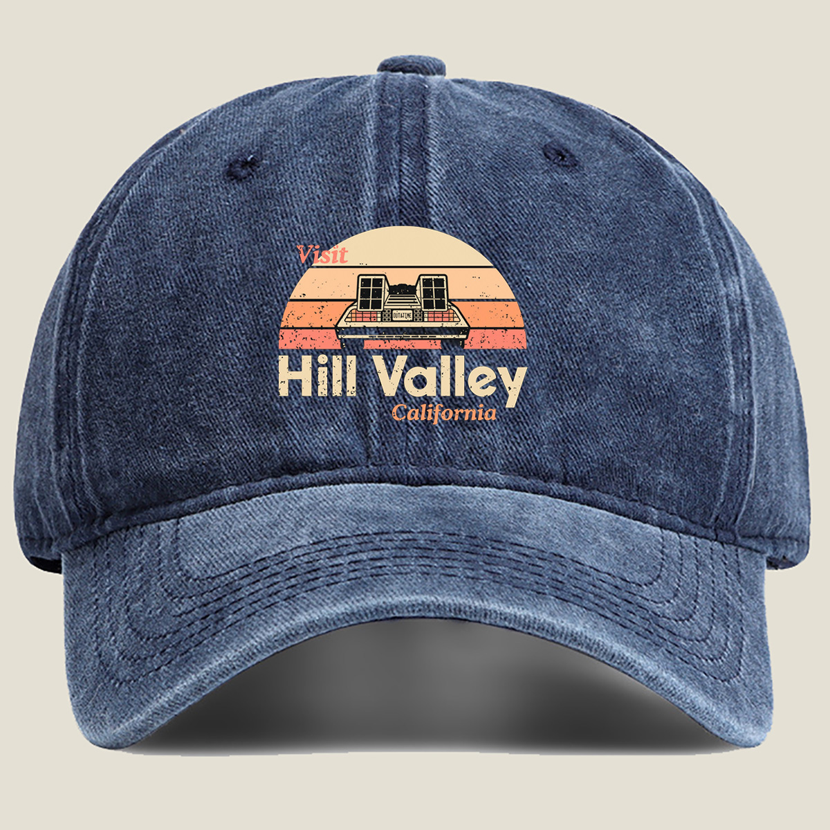 Back to the Future: Visit Hill Valley, California - Washed Denim - Baseball Cap