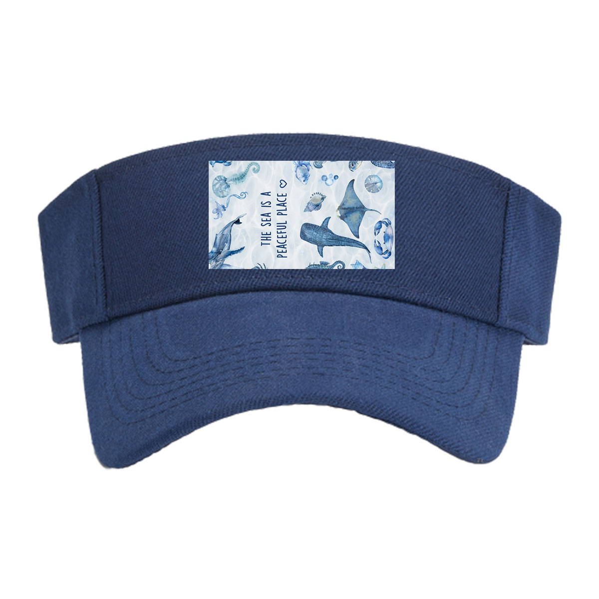 Underwater Serenity: Marine Life in Blue Hues -  Visor cap