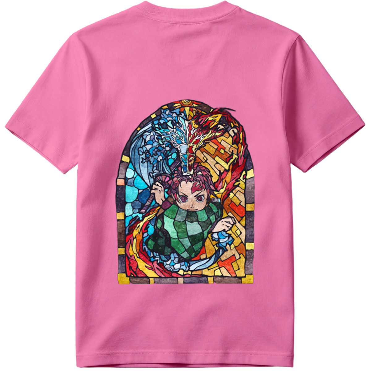 Demon Slayer Tanjiro Kamado Stained Glass Art - Tee