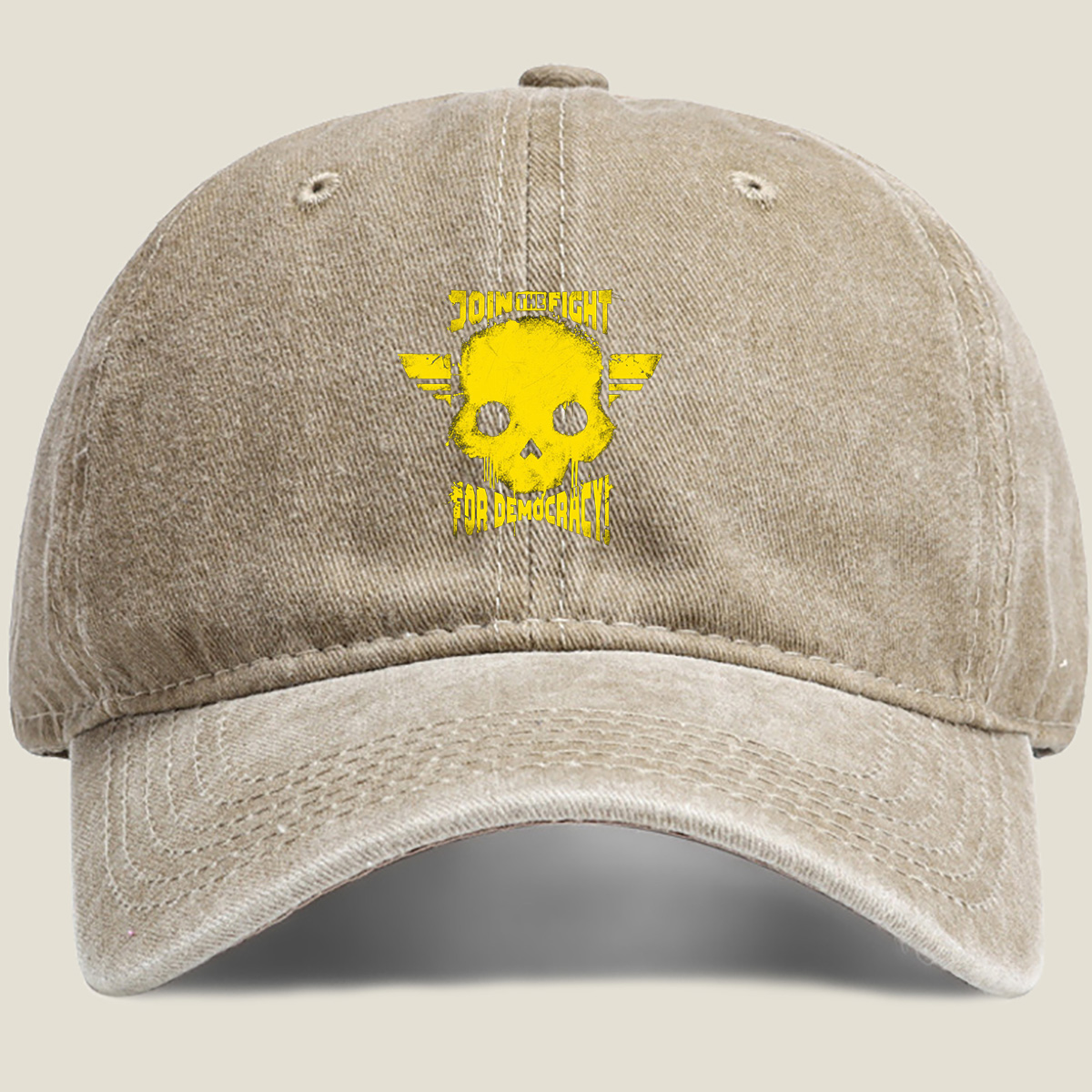 Join the Fight for Democracy! - Washed Denim - Baseball Cap
