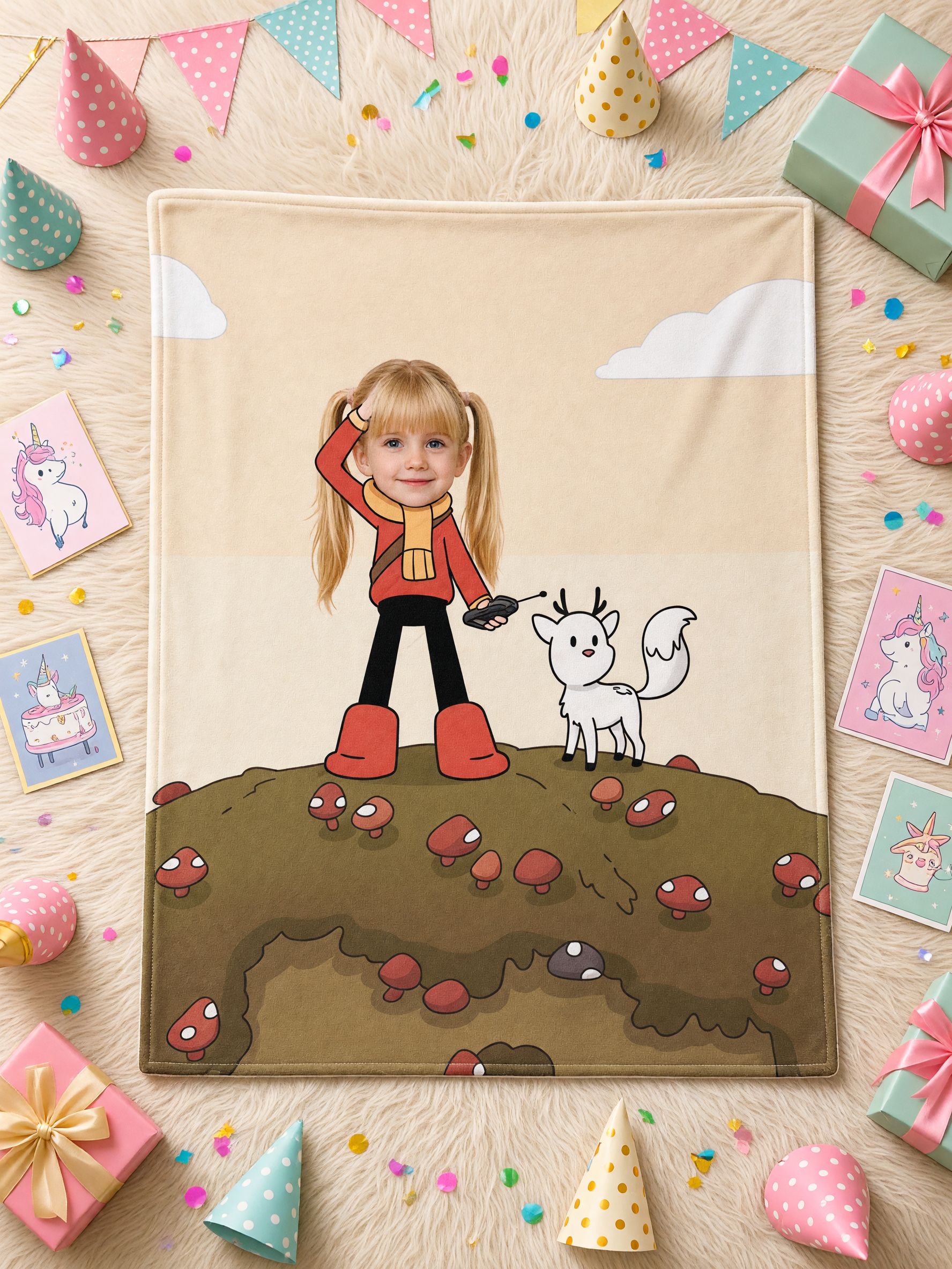 Personalized Face Photo Blanket, Custom Cartoon Character Flannel Fleece Throw, Cozy Memory Keepsake for Sofa Bed